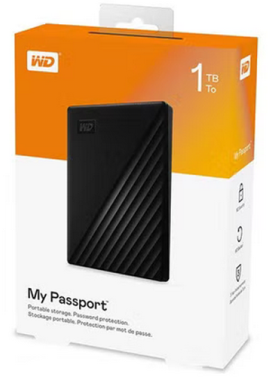 Western Digital My Passport USB 3.2 Hard Disk Drive 1 TB