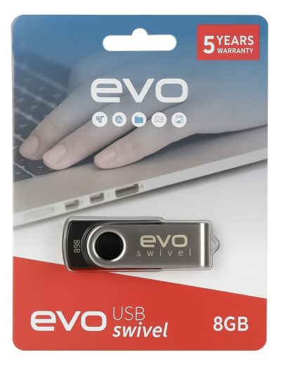 EVO 8Gb USB 2.0 Swivl Flash Memory	