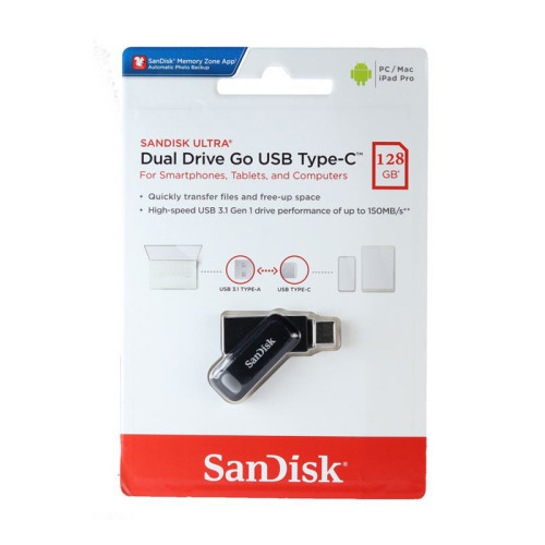 SanDisk 128GB Ultra Dual Drive Go USB 3.0 & Type-C Flash Drive