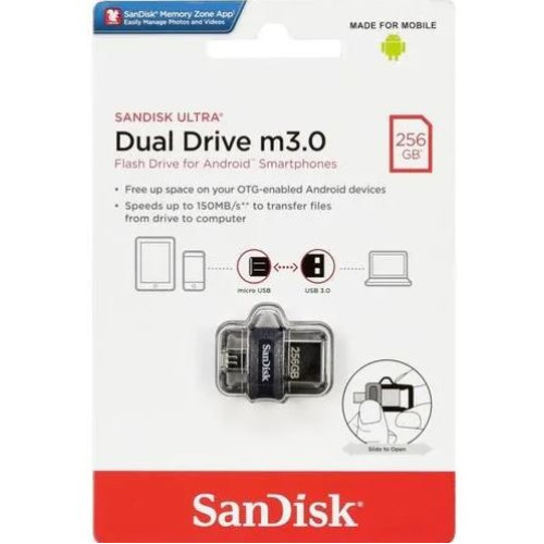 SanDisk 256GB Ultra Dual Drive USB 3.0 & Micro USB Flash Drive