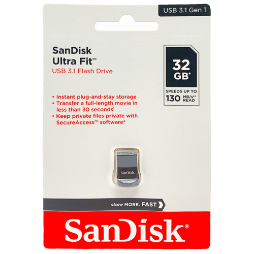 SanDisk Ultra Fit 256GB, USB 3.1 - Small Hi-Speed USB Drive