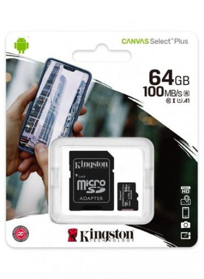 Kingston 64GB Class10 Canvas Select Plus MicroSD