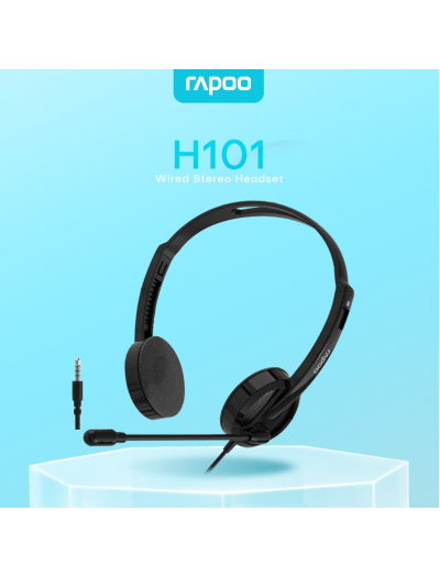 Rapoo H101 Wired Stereo Headphone, 3.5mm Jack, High Quality Stereo Audio
