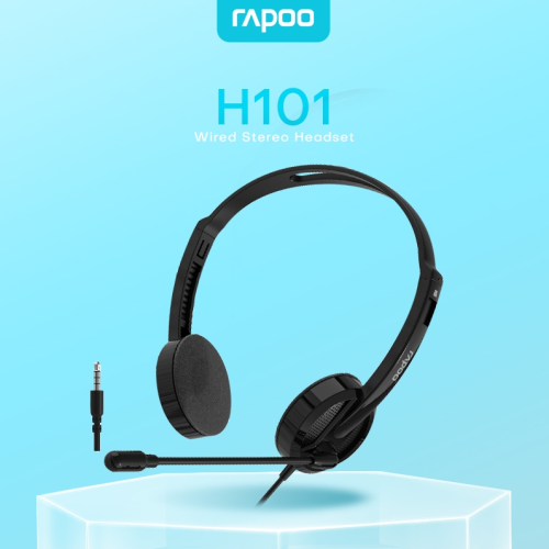 Rapoo H101 Wired Stereo Headphone, 3.5mm Jack, High Quality Stereo Audio