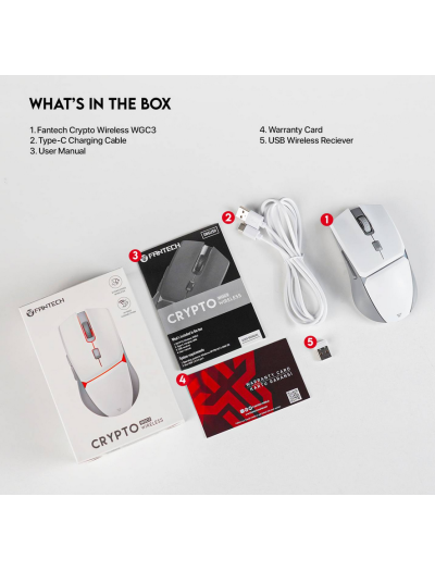 Fantech Crypto WGC3 Wireless Mouse Gaming Rechargeable Dual Mode