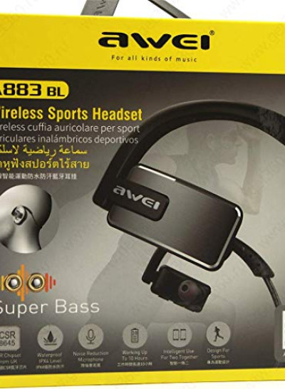 Awei A883 BL Wireless Bluetooth Earphone IPX4 Waterproof Sports