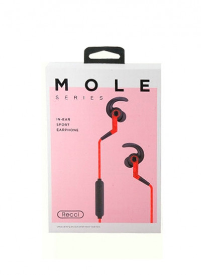 RECCI Mole REP-H01 Sports Bluetooth Earphone - Black & Red 