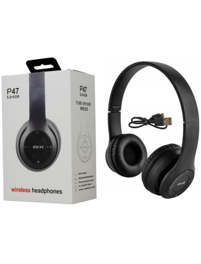 P47 Foldable Wireless Headphones 5.0 + EDR Support TF Card, MP3 Player Wireless