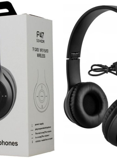 P47 Foldable Wireless Headphones 5.0 + EDR Support TF Card, MP3 Player Wireless