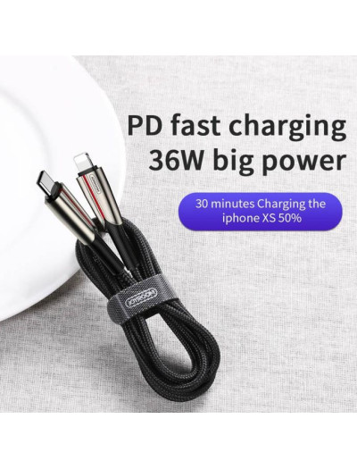 JoyRoom S-M417 Roma Type-C To Lightning Pd Fast Charging Cable, 36W - Black 