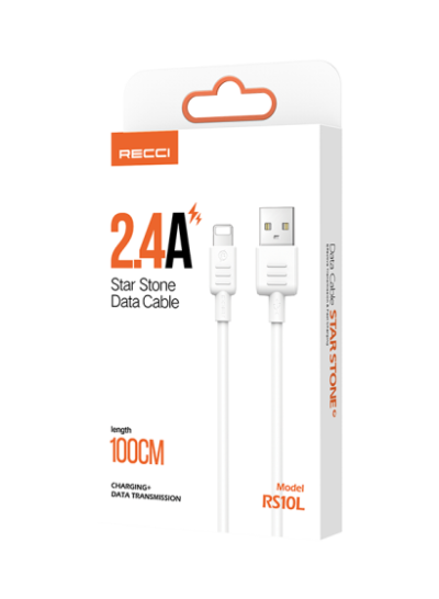 RECCI RS10L USB-A To LIGHTNING 2.4A FAST CHARGING CABLE 1M