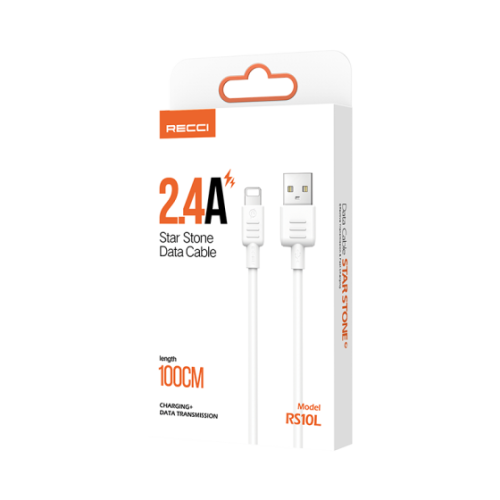 RECCI RS10L USB-A To LIGHTNING 2.4A FAST CHARGING CABLE 1M