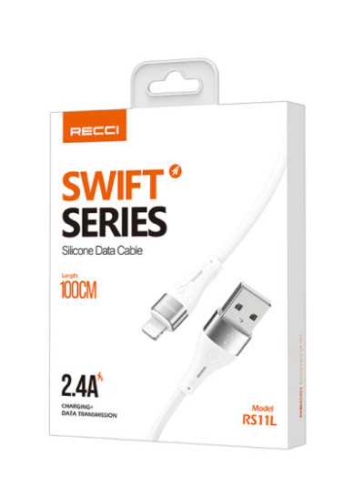RECCI RS11L USB-A To LIGHTNING 2.4A FAST CHARGING CABLE 1M