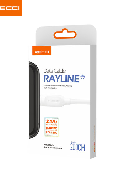 RECCI RCL-P200 USB-A To LIGHTNING 2.1A FAST CHARGING CABLE 2M