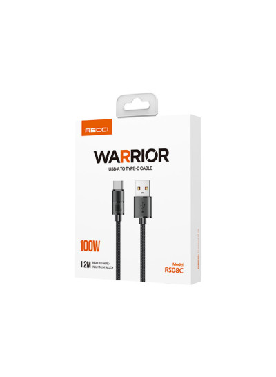 RECCI RS08C 100W ALUMINUM ALLOY BRAIDED USB-A To TYPE-C 1.2M