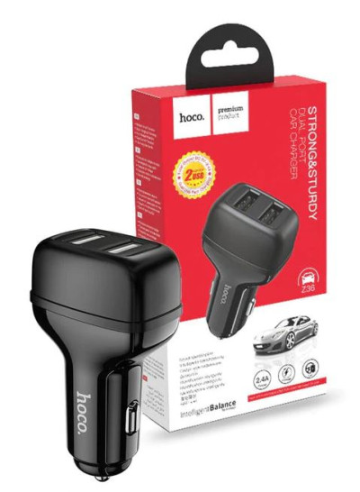 HOCO Z36 Dual Port Fast Car Charger - Black