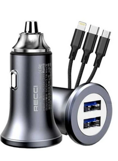 Recci RQ03T Car Charger Kit 3.1A	