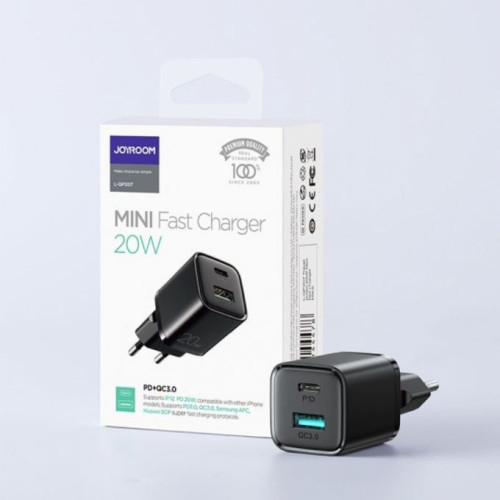 JOYROOM L-QP207 Mini Fast Charger 20W PD+QC3.0 - Black