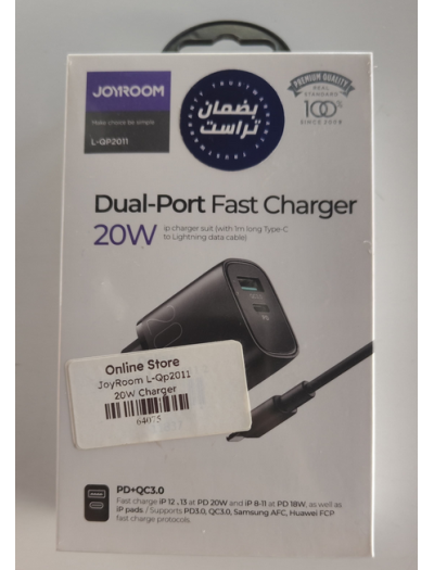 JoyRoom L-Qp2011 20W Charger With Lightning Cable Fast Charger