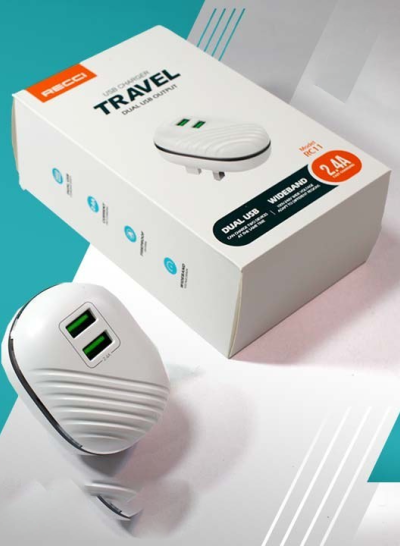 Recci RC11 2.4A Travel Charger Dual USB