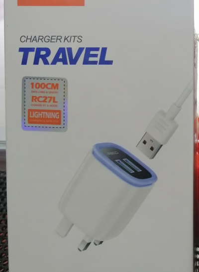 Recci RC27L Full Charger With 100CM Lightning Cable	