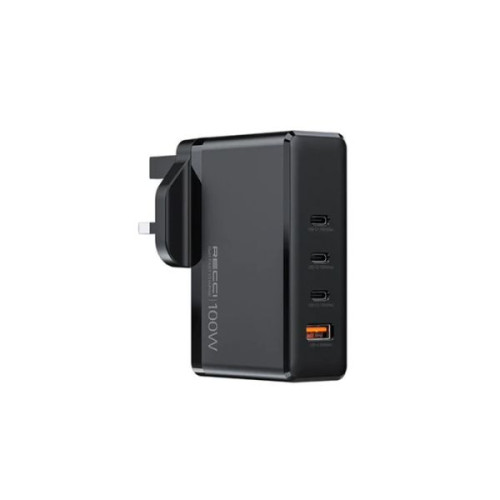 Recci RC41 Smart Charger 100W GaN 4 Ports PD+QC3.0 - Black