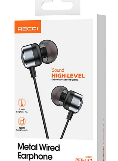Recci L37 Metal Wired Earphone 3.5Mm	