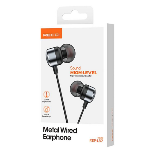 Recci L37 Metal Wired Earphone 3.5Mm