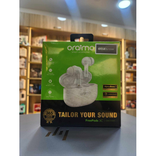 Oraimo FreePods 3C ENC Calling Noise Cancellation, powerful bass 4 mics, Long Playtime True Wireless Earbuds IPX5-Water Resistant
