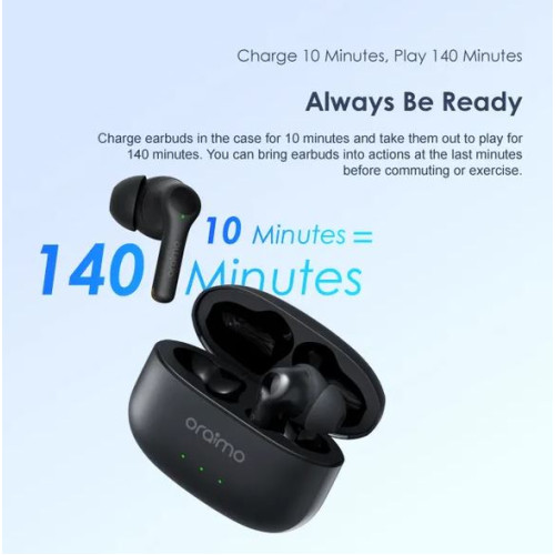 Oraimo FreePods 3C ENC Calling Noise Cancellation, powerful bass 4 mics, Long Playtime True Wireless Earbuds IPX5-Water Resistant
