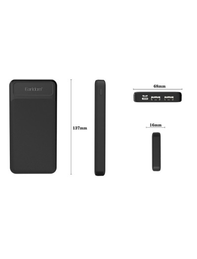 Earldom ET-PB56 10000mAh Power Bank - Black