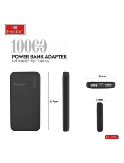 Earldom ET-PB55 10000mAh Power Bank - Black