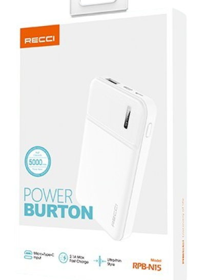 Recci RPB-N15 Burton 5000mAH Fast Charging Power Bank