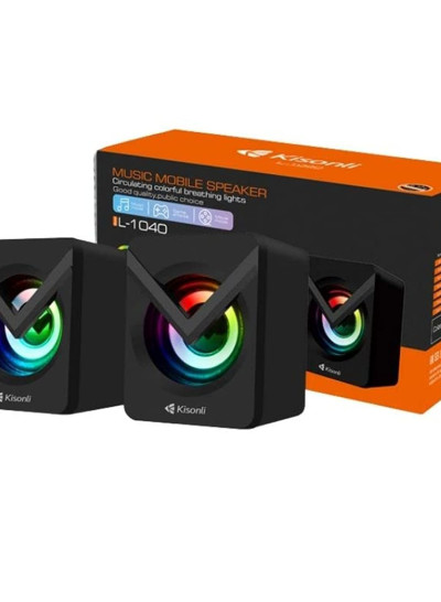 Kisonli L-1040 Wired Computer LED RGB Speaker